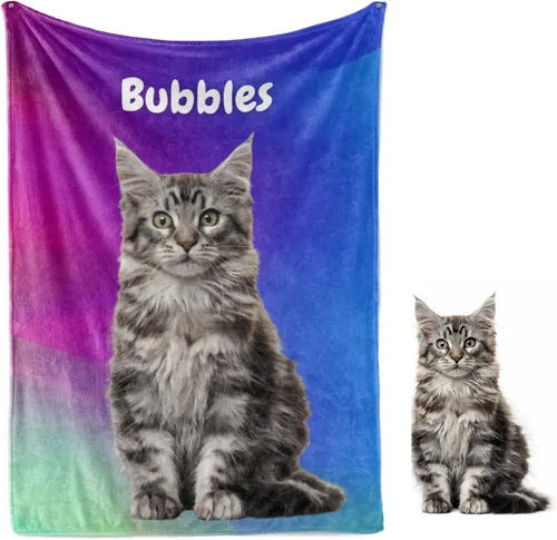 Miniatura 12 de Manta personalizada con fotos de perro, regalos personalizados con foto de mascota, manta de 40 x 50 pulgadas, manta ultrasuave de doble cara