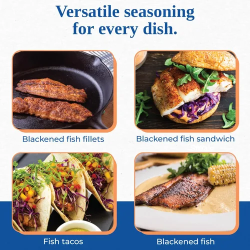 Miniatura 6 de Chef Paul Mezclas de Condimento Mágico de Redfish Ennegrecido Especias y Condimentos al Estilo Cajun Libres de Gluten, Sin MSG, Sabor Intenso