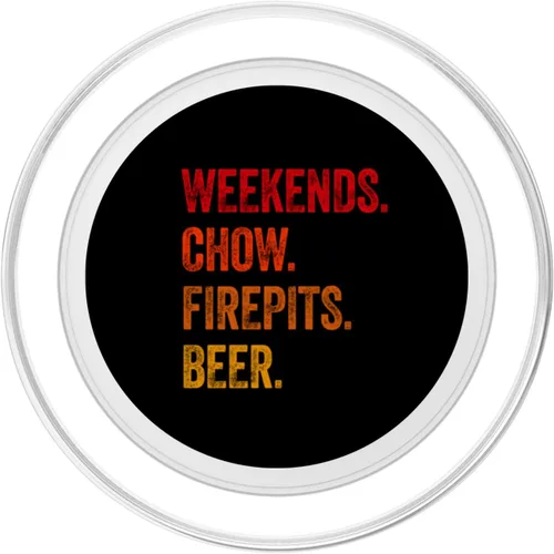 Miniatura 2 de Weekends Chow Firepits Beer Funny Dog PopSockets MagSafe PopGrip for iPhone