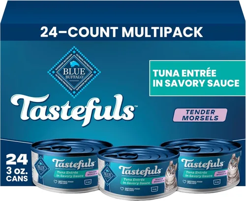 Miniatura 11 de Blue Buffalo Tastefuls Tender Morsels - Comida húmeda para gatos adultos con salsa salada, ingredientes naturales mejorados con vitaminas, minerales