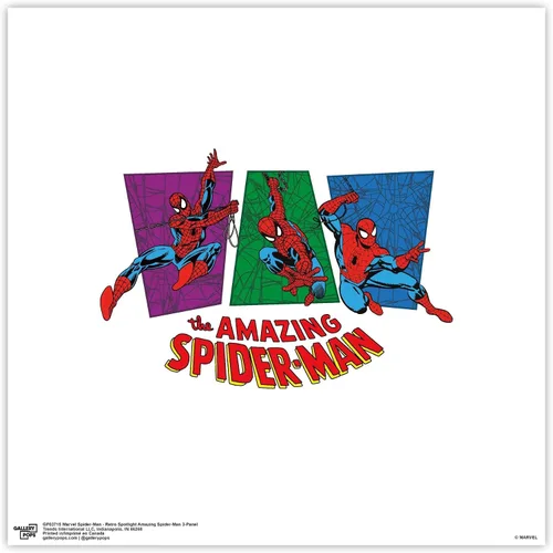 Miniatura 9 de Trends International Gallery Pops Marvel Spider-Man - Foco retro increíble Spider-Man 3 paneles de arte de pared, 12.00 x 12.00 pulgadas, versión