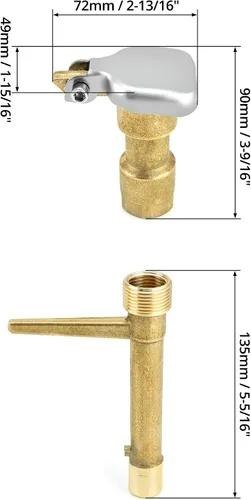 Miniatura 5 de QWORK 2 juegos de válvulas de acoplamiento rápido de latón G3/4 BSP - Llaves compatibles para sistemas de césped, jardín y riego