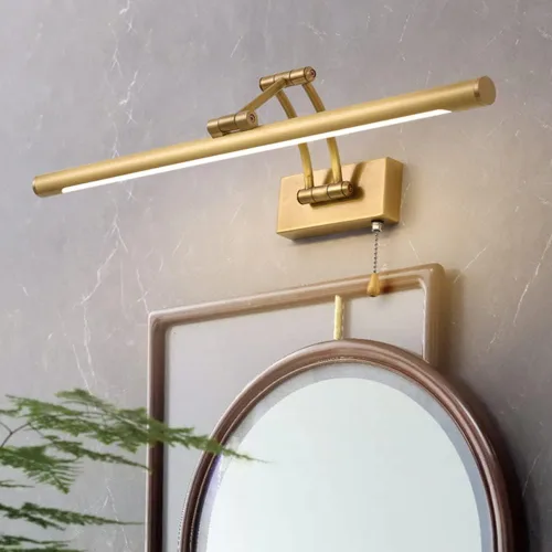 Miniatura 3 de Lámpara de pared LED ajustable de cobre para espejo de baño: lámpara de tocador moderna con interruptor de cadena para UNA decoración elegante