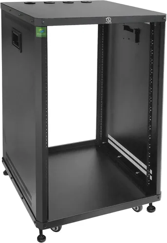Miniatura 10 de RIVECO POMU - Estante estéreo y de estudio de 6U con ruedas giratorias, gabinete de red rodante, estante de audio de marco abierto para grabación