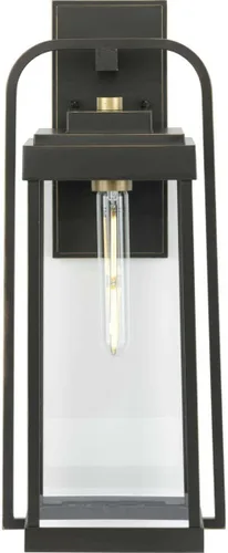Miniatura 7 de Progress Lighting Walcott Collection - Farol de pared de transición para exteriores, 1 luz, cristal transparente, bronce antiguo