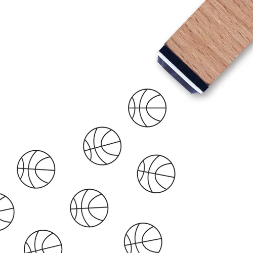 Sello de goma de baloncesto, 3/5 pulgadas, pequeño sello deportivo para álbumes de recortes, planificación de tarjetas