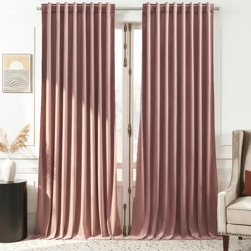 Miniatura 33 de Timeper Cortinas opacas de terciopelo negro de 42 pulgadas de ancho x 84 pulgadas de largo, cortinas opacas para dormitorio, sala de estar, cortinas