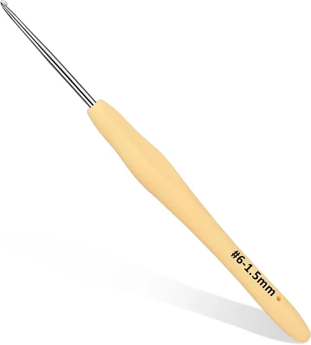 Miniatura 11 de SHWAKK Small Crochet Hook, 0.5 mm Lace Ergonomic Crochet Hook, Tiny Crochet Needles for Arthritic Hands, Knitting Needles with Soft Handle Beginners
