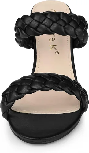 Miniatura 6 de Allegra K Women's Braided Heeled Slip on Chunky Heel Slide Sandals