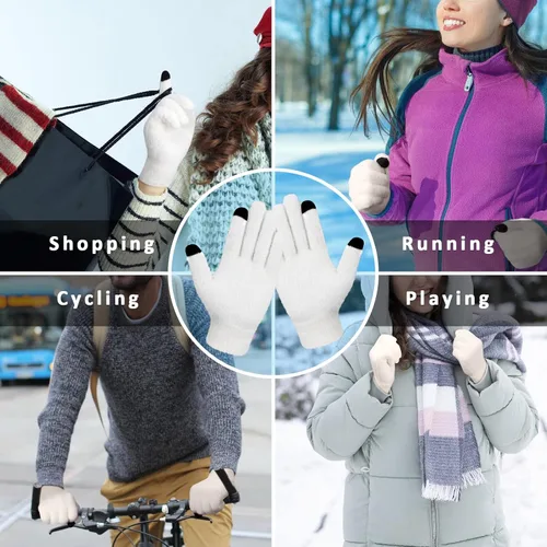 Miniatura 6 de Cierto Guantes de invierno para mujer para clima frío guantes de punto cálidos para pantalla táctil para mujer Guantes térmicos para exteriores