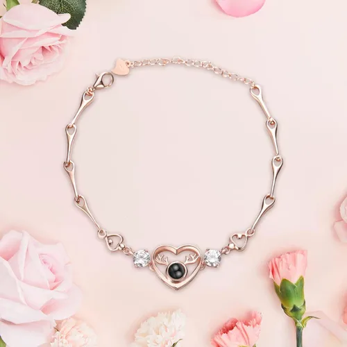 Miniatura 29 de Godchoices Pulsera de fotos personalizada, pulsera de proyección de fotos con imagen en el interior, collar con texto en inglés "I Love You