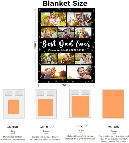 Miniatura 7 de Manta personalizada con imagen hecha en Estados Unidos, mantas personalizadas con fotos, nombres, manta suave personalizada con imagen personalizada