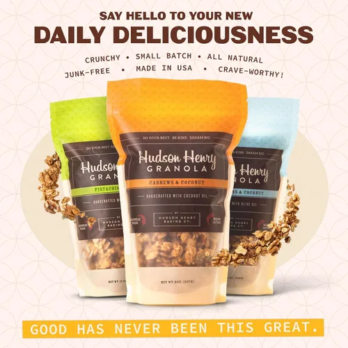 Miniatura 5 de Hudson Henry Granola Coconut Lovers - Paquete variado de granola sin gluten horneada en lotes pequeños con jarabe de arce puro, coco orgánico