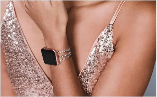 Miniatura 5 de Correas brillantes compatibles con Apple Watch Band de 1.496 pulgadas, 1.575 pulgadas, 1.614 pulgadas, 1.654 pulgadas, 1.732 pulgadas, 1.772