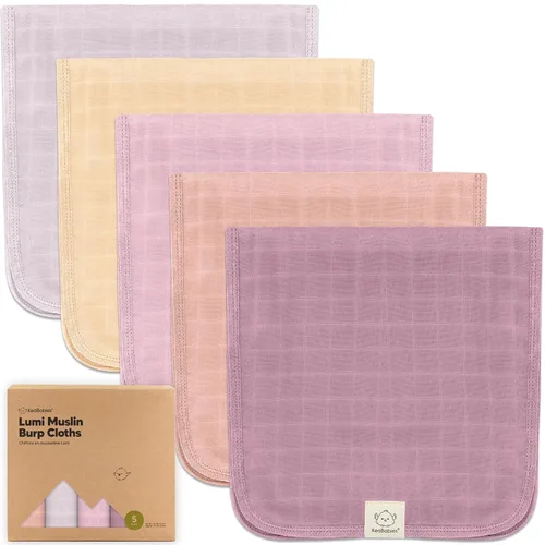 KeaBabies Paños de Eructo de Muselina de Algodón para Bebé Niño, Niña - Paquete de 5 Paños Suaves y Absorbentes para Eructar de Bebés, Toallas