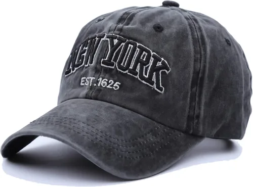 Gorra de béisbol de algodón de Nueva York, con correa ajustable, estilo vintage, lavado, para hombres, mujeres, adolescentes y niños