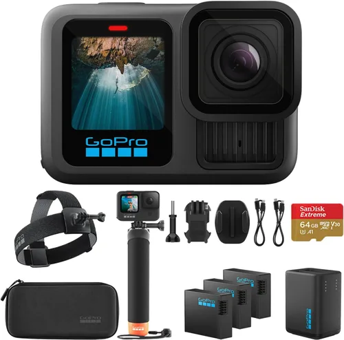 Miniatura 7 de GoPro Hero13 Black - Cámara de acción impermeable negra de 27 MP - Paquete de accesorios especiales Video Ultra HD 5.3K60 con empuñadura, 2