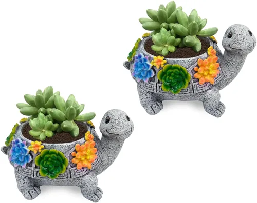 Miniatura 9 de Maceta con Rostro - Macetas Dobles para Plantas de Interior y Exterior, Resina, Cabeza de Planta con Agujero de Drenaje, Linda Cara de Dama, Macetas