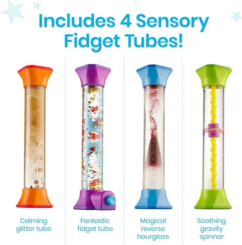 Miniatura 2 de hand2mind - Tubos sensoriales para ansiedad, juguetes sensoriales, juguetes de viaje, juguetes silenciosos para el aula, suministros de esquina