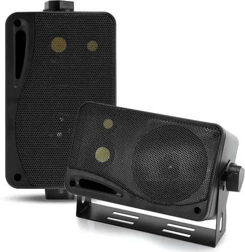 Pyramid Sistema de altavoces de 3 vías para interiores y exteriores - Par de altavoces de montaje en pared en mini caja de 3.5 pulgadas y 200 W con