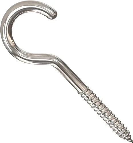 Miniatura 4 de Axe Sickle Gancho de tornillo grande resistente de 4 pulgadas Gancho de techo Gancho de taza de plata 10 piezas