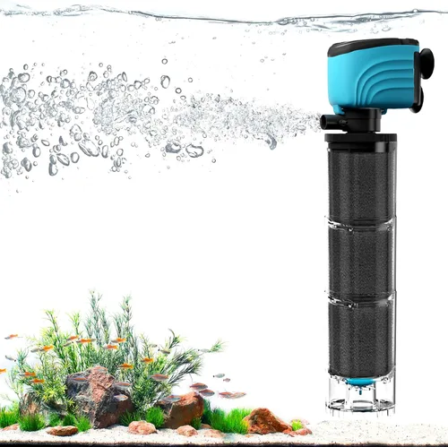 Filtro interno para acuario, filtros mejorados para pecera de 100 a 300 galones, bomba susuradora sumergible de 660 GPH para tanques de tortugas