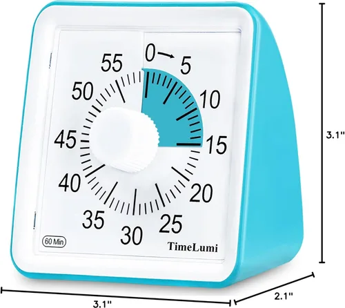 Miniatura 7 de Temporizador visual de 60 minutos para niños, herramienta de gestión del tiempo, temporizador de estudio para el aula, temporizador silencioso