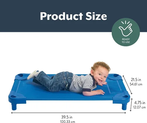 Miniatura 3 de Angeles Value Line AFB5754 - Cuna para niños pequeños, montada, color azul, AFB5754, para aula, preescolar y guardería, cuna de dormir portátil