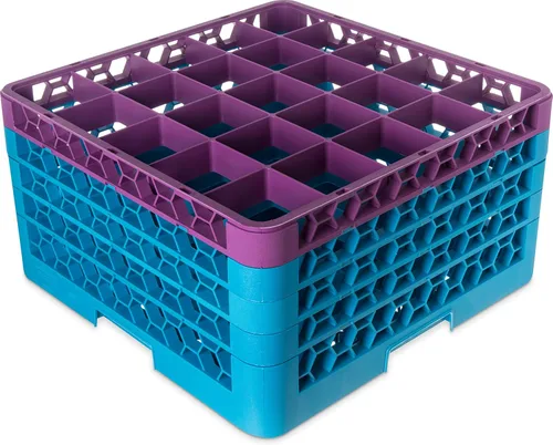 Miniatura 39 de Carlisle FoodService Products RG9-214 OptiClean Estante de vidrio con 9 compartimentos con 2 extensores, 7.12 pulgadas, polipropileno, azul