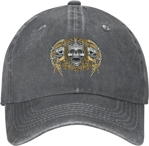 Miniatura 2 de of Hell Skull with Angel Gorra de béisbol unisex para adultos, lavada, ajustable, para actividades de cuatro estaciones, para todo entrenamiento