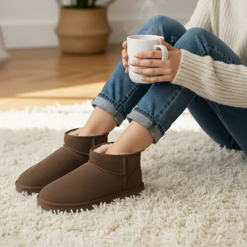 Miniatura 102 de CUSHIONAIRE, Hip 2 - Botas de nieve de gamuza auténtica para mujer, sin cordones, con cómodo forro de piel de oveja sintética + espuma viscoelástica