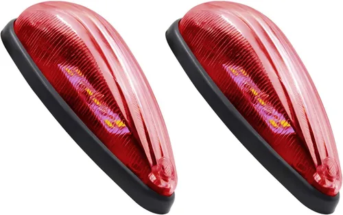 Luces LED de marcador lateral de camión y luces de marcador de techo, indicador de altura de goma de 12-24 V e indicador de espacio en forma de Rojo