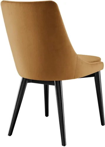 Miniatura 7 de Modway Viscount - Silla de comedor moderna de terciopelo de 19 pulgadas en negro/marrón coñac