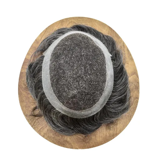 Miniatura 171 de Sistema de reemplazo de cabello de encaje francés para hombre, piezas de cabello de aspecto natural, encaje frontal, negro, marrón, rubio, gris