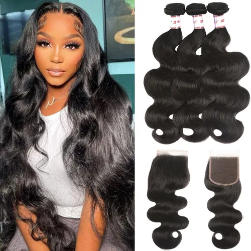 Miniatura 21 de 3 manojos de cabello humano 12A, ondulado, 100% sin procesar, cabello humano virgen brasileño de tejido rápido (14, 16, 18 pulgadas)
