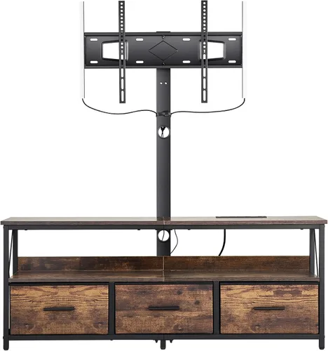 Miniatura 9 de VEVOR Soporte de TV de 52 pulgadas con soporte para televisores de hasta 75 pulgadas, centro de entretenimiento con toma de corriente y luces LED