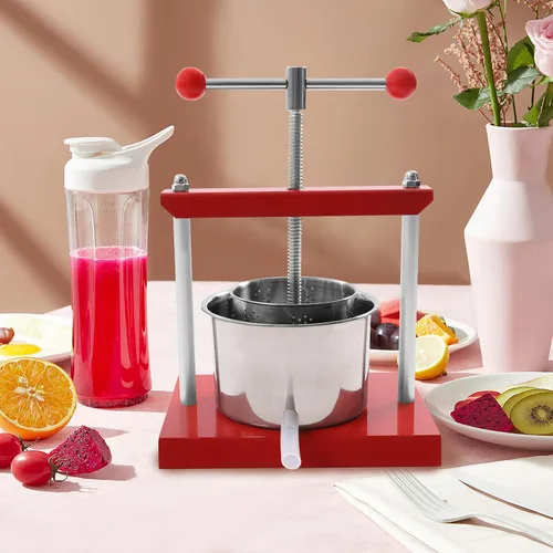 Miniatura 3 de Prensa de vino de frutas, máquina de prensa de uva de acero inoxidable de 0.8 galones/3L para hacer vino, barriles de prensa manual de vino