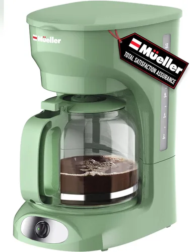 Miniatura 14 de Mueller - Cafetera de goteo de 12 tazas, jarra de borosilicato, apagado automático, filtro reutilizable, antigoteo, función de mantener el calor