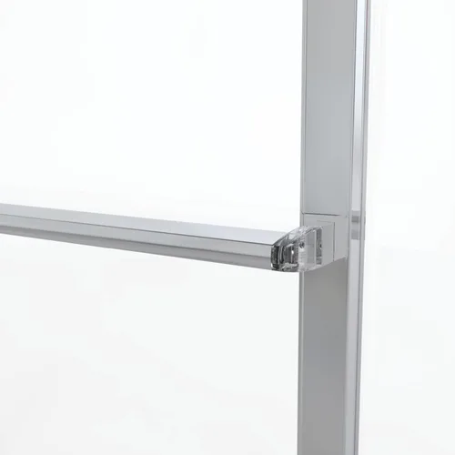 Miniatura 4 de Basco Puerta de ducha deslizante con marco de lujo, se adapta a apertura de 45 a 47 pulgadas, vidrio transparente, acabado plateado