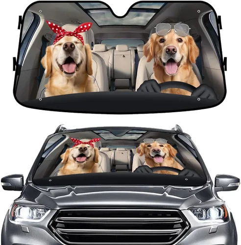 Miniatura 49 de GENANY - Cubierta de parabrisas de flamenco para automóvil, SUV, camión (55 x 30 pulgadas), protector térmico plegable, persianas para ventanas