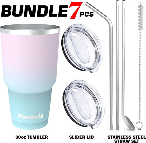 Miniatura 2 de Vaso de acero inoxidable aislado al vacío de 30 onzas con pajilla, duradero y apto para lavavajillas, ideal para automóvil, campamento, senderismo