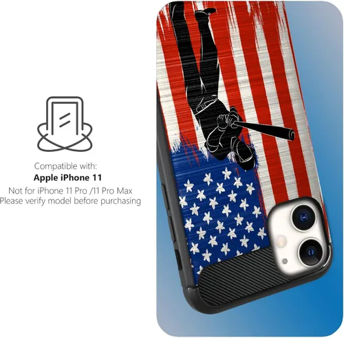 Miniatura 3 de CasesOnDeck - Funda compatible con Apple iPhone 11 / iPhone XI (2019) de 6.1 pulgadas, funda delgada de fibra de carbono TPU para acentuar arañazos