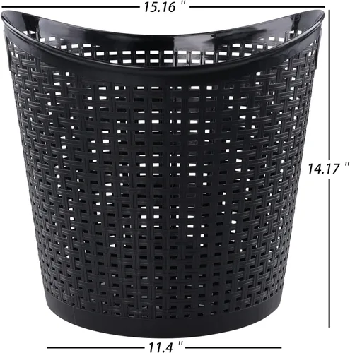 Miniatura 2 de Cesta de lavandería flexible de plástico de 40 L, cesta de lavandería negra con asas, 6 paquetes