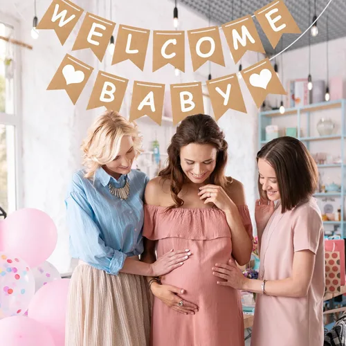 Miniatura 5 de Cartel de bienvenida para bebé, decoración rústica para baby shower, elegante cartel de anuncio de niño y niña, letrero de nacimiento para recién