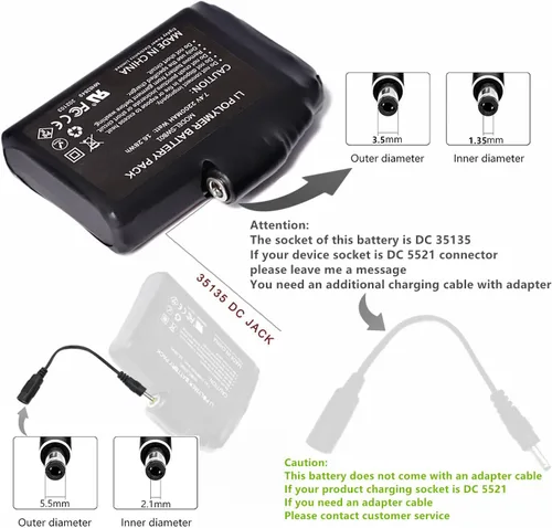 Miniatura 2 de Batería Recargable de Polímero de Litio de 3500mAh 7.4V Paquete de Reemplazo para Guantes Térmicos Forros Manoplas Calcetines Chaleco Chaqueta