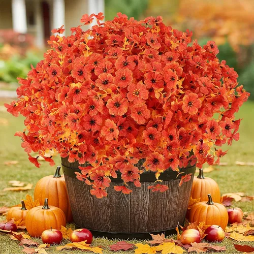 Miniatura 24 de ATTGREAT Flores artificiales para exteriores, plantas sintéticas resistentes a los rayos UV, flores falsas, margaritas, 12 paquetes de plnats de Azul