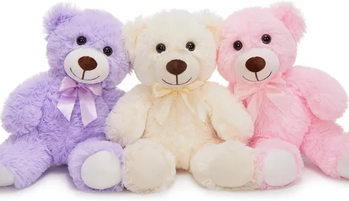 Miniatura 21 de MorisMos 10 Osos de Peluche a Granel para Baby Shower, Osos de Peluche Lindos de 14 Pulgadas Animales de Peluche de Felpa, Pequeños Osos de Peluche