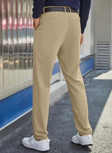 Miniatura 2 de JMIERR Pantalones de golf para hombre, elásticos, ajustados, para correr, viajes, trabajo, pantalones de vestir chinos para hombre