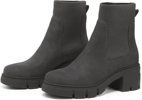 Miniatura 7 de REDTOP Botas Chelsea elásticas para mujer, tacón grueso, plataforma, suela de lengüeta, botines al tobillo