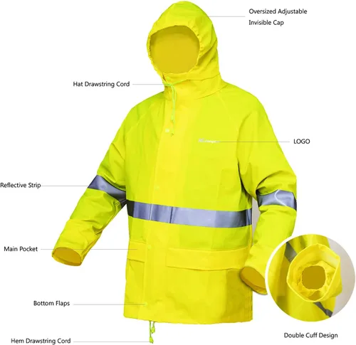 Miniatura 9 de Trajes de lluvia para hombre, impermeable, traje de lluvia resistente, abrigos de lluvia, chaqueta y pantalones, ropa de lluvia